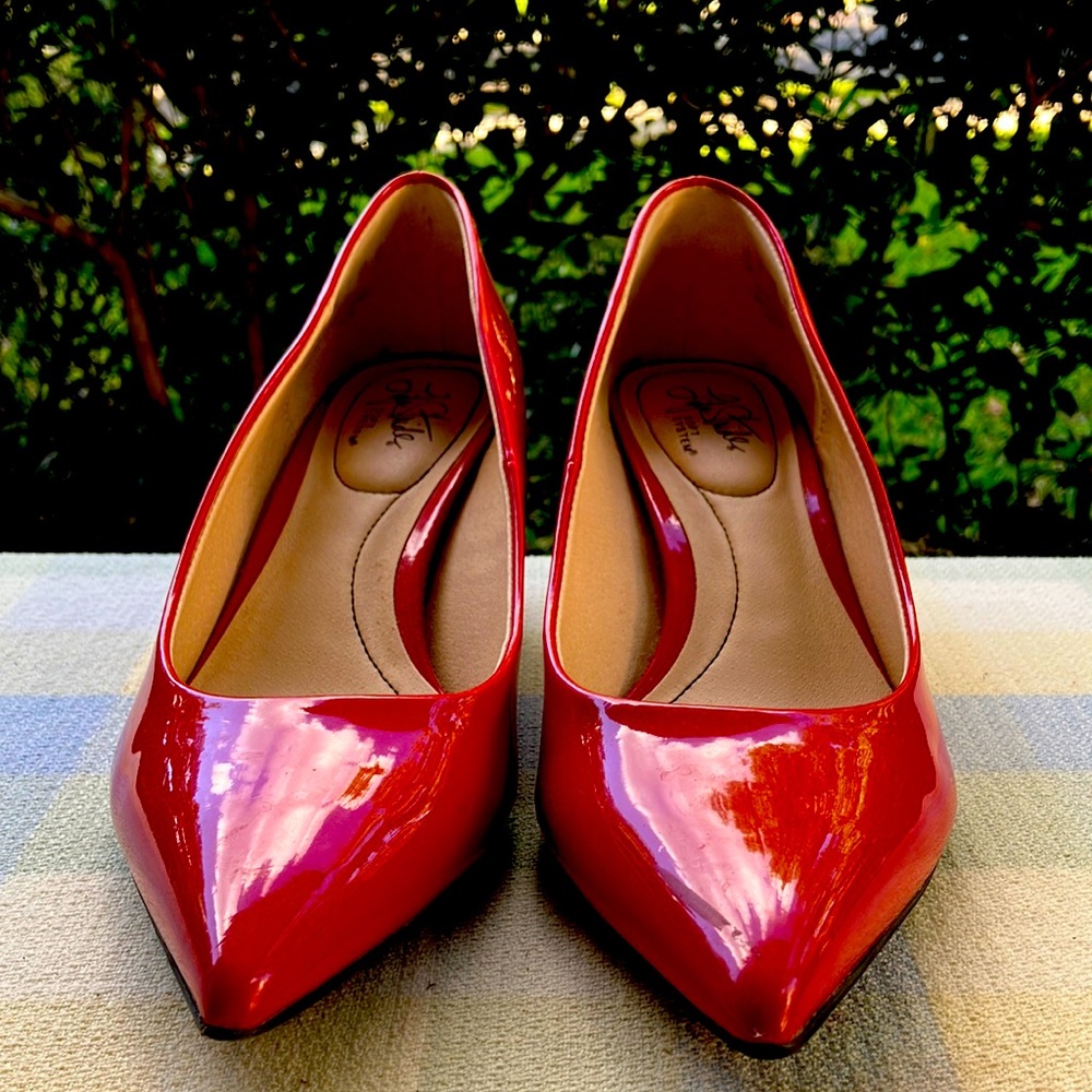 Ruby red kitten heels